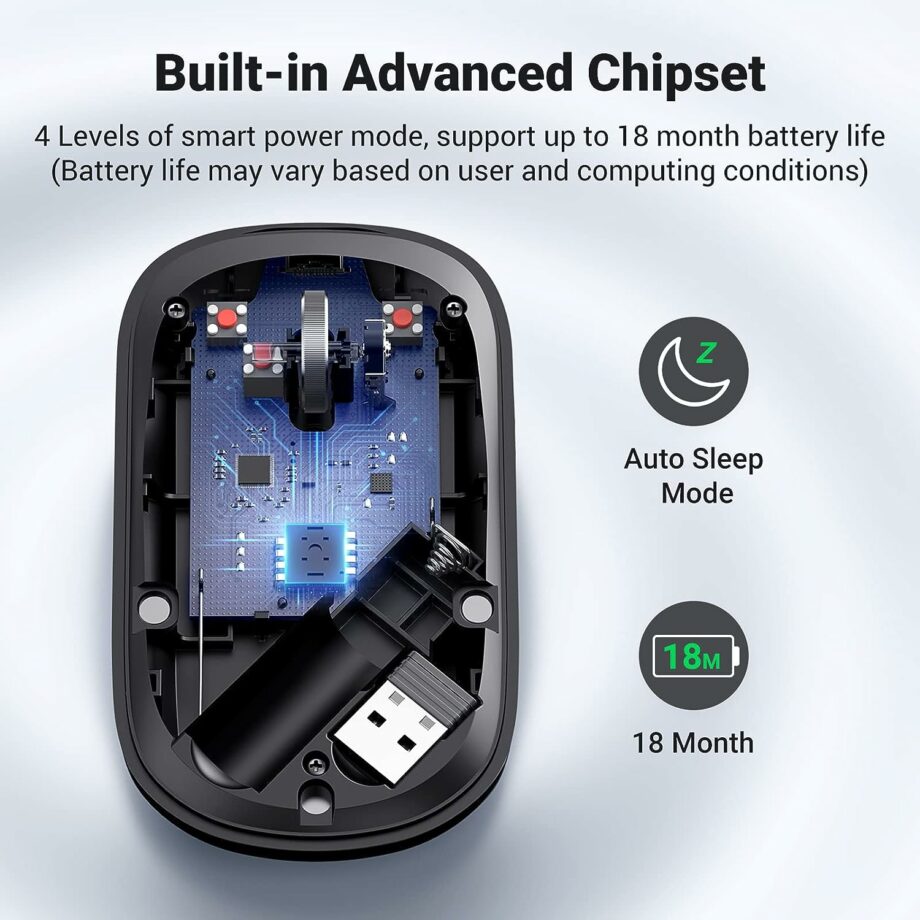 UGREEN Wireless 2.4G Silent Ultra Slim Mouse - Black