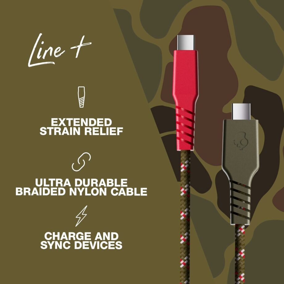 Skullcandy Line+ USB C to USB C Braided Cable - 1.8M