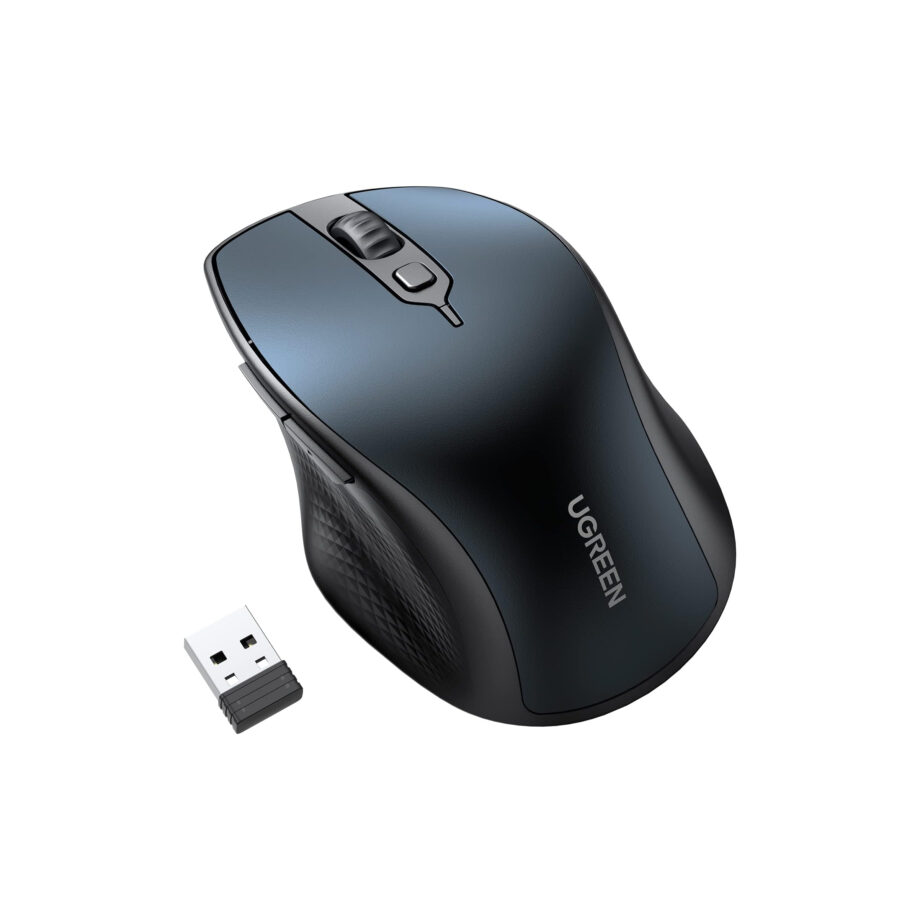 UGREEN Ergonomic Bluetooth 5.0 & 2.4Ghz Wireless Mouse - Blue