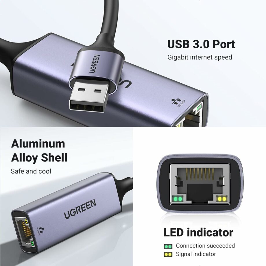 UGREEN USB 3.0 to Ethernet Gigabit Aluminum Adapter