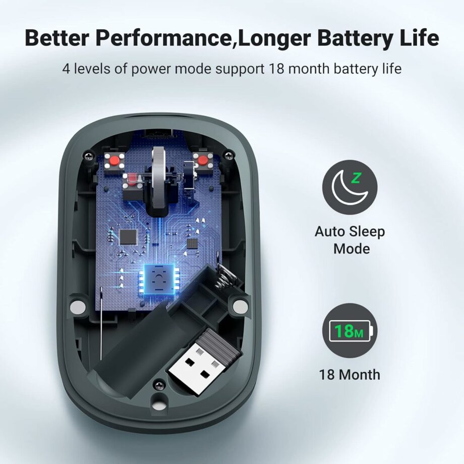 UGREEN Wireless 2.4G Silent Ultra Slim Mouse - Green