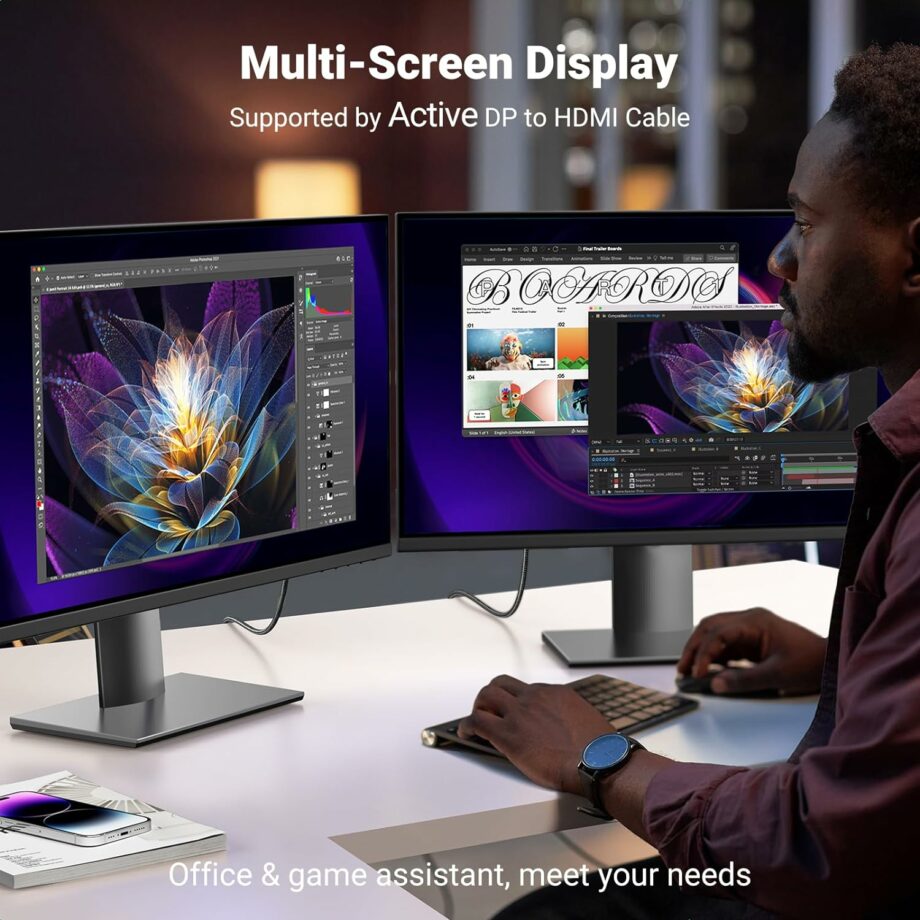UGREEN 4K@60Hz DisplayPort to HDMI Cable - 2M