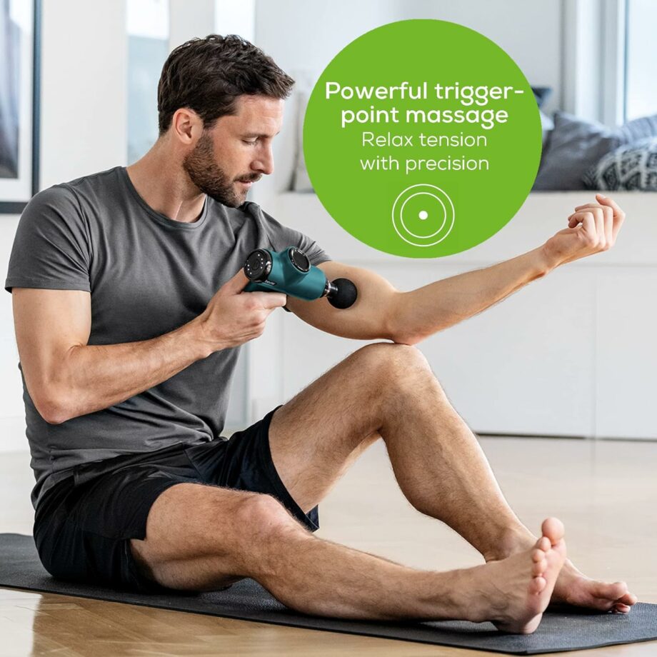Beurer MG99 Compact Massage Gun with 5 Intensity Levels and 4 Attachments
