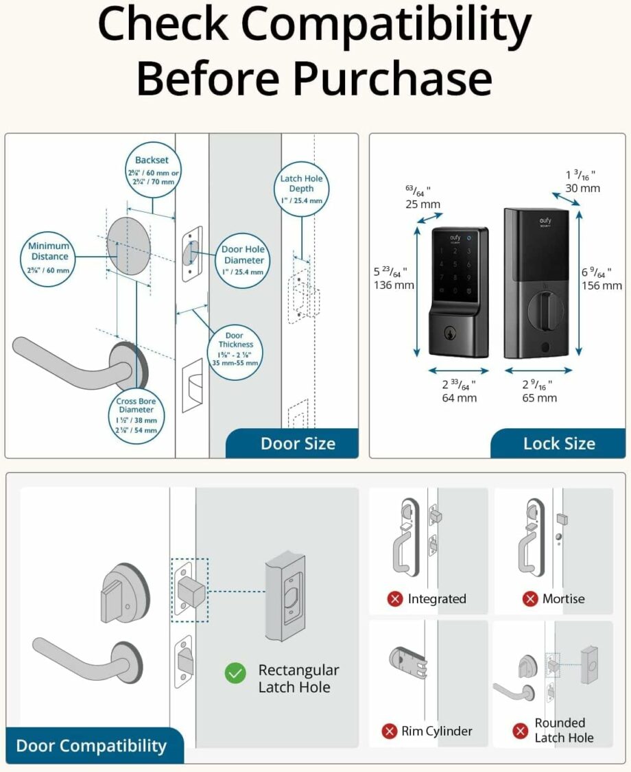 Anker Eufy Security C234 5-in-1 Keyless Entry Smart Door Lock - Black