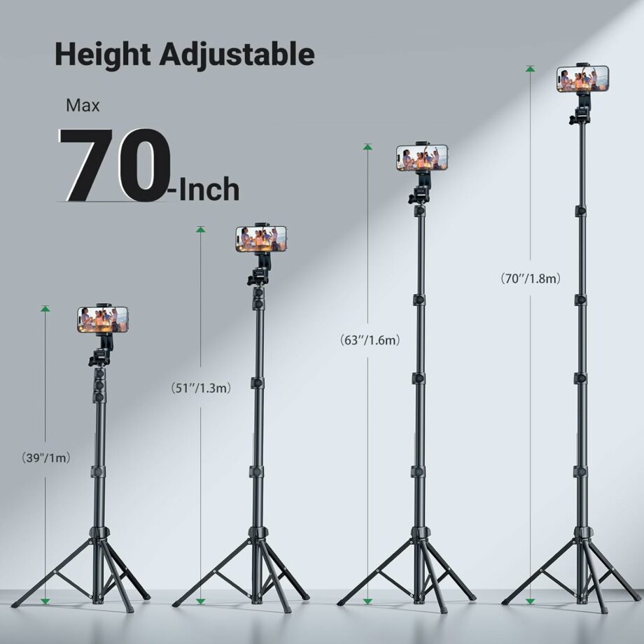 UGREEN 2-in-1 Phone Tripod and Selfie Stick 1.7M Extendable Height with Wireless Remote