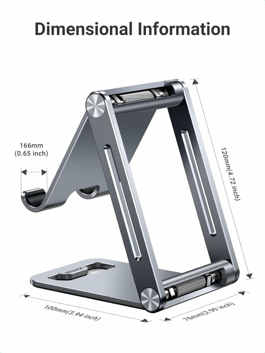 UGREEN Adjustable Aluminum Metal Phone Stand - Space Grey