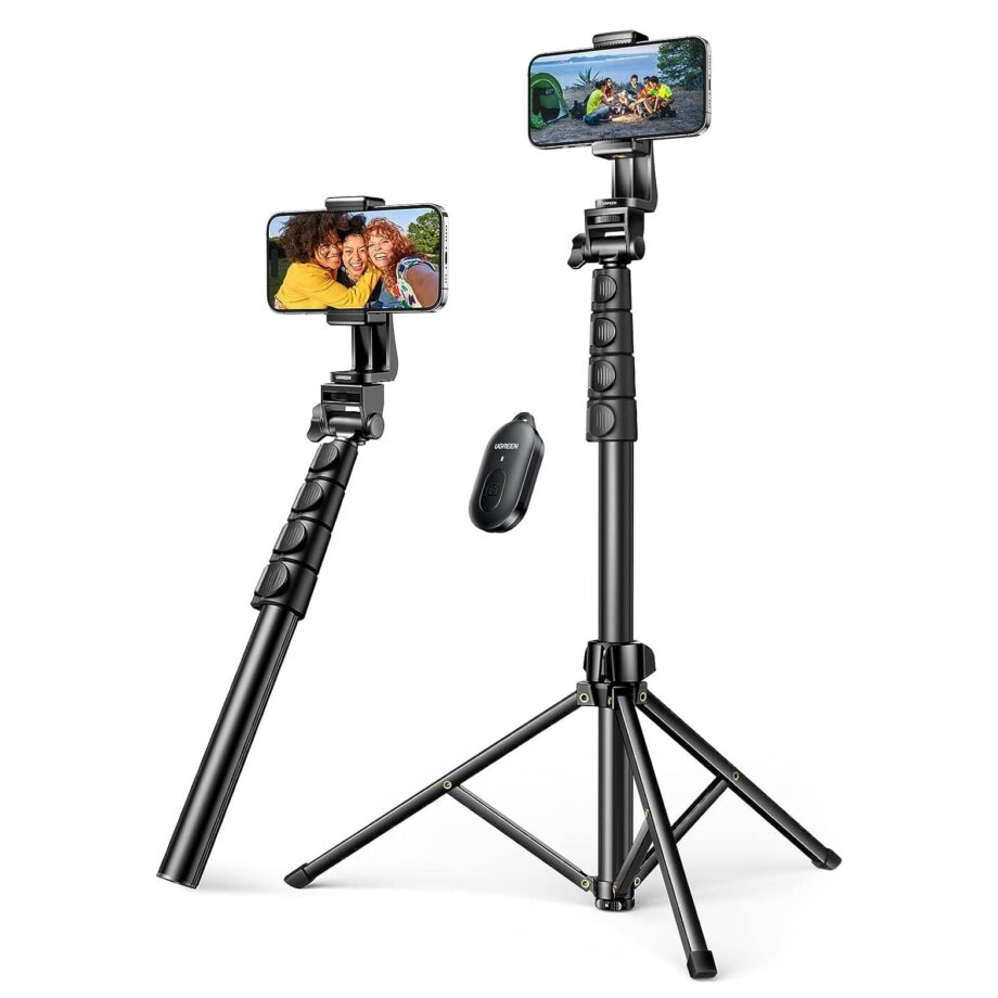 UGREEN 2-in-1 Phone Tripod and Selfie Stick 1.7M Extendable Height with Wireless Remote