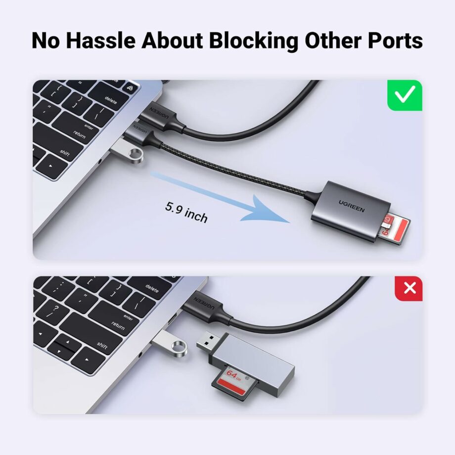 UGREEN USB 3.0 Aluminum 2-in-1 Memory SD Card Reader