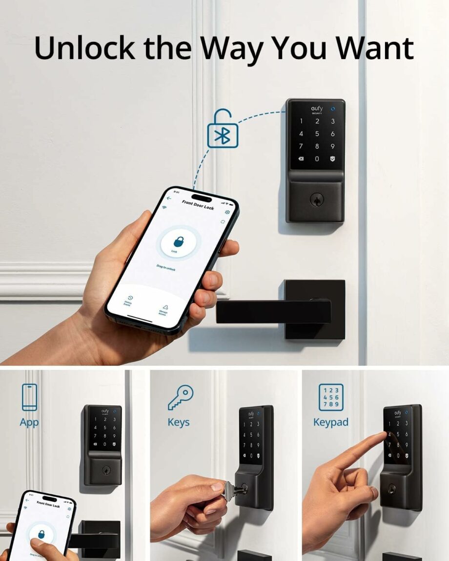 Anker Eufy Security C234 5-in-1 Keyless Entry Smart Door Lock - Black