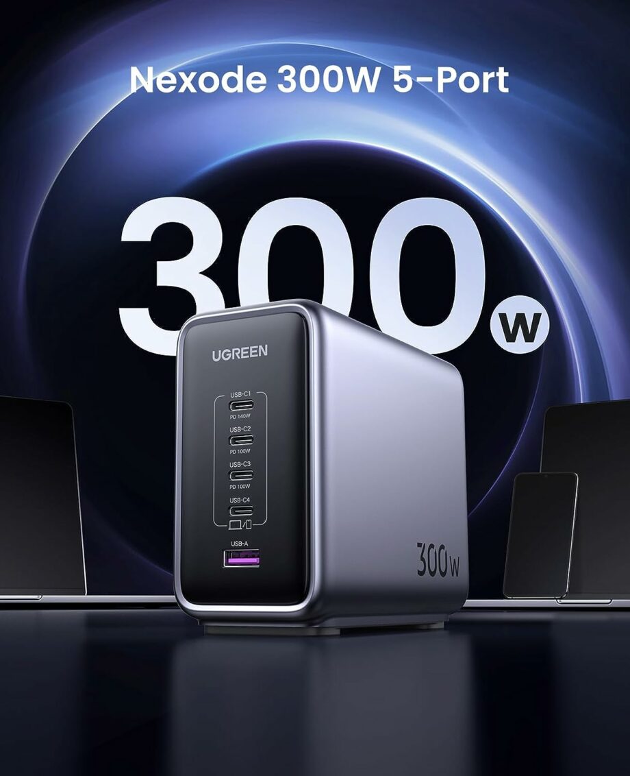 UGREEN Nexode 300W 5-Port GaN Desktop Charging Station