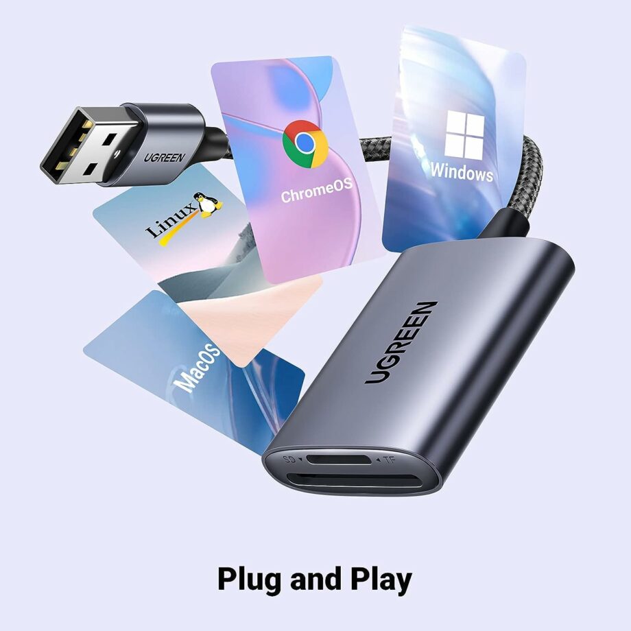 UGREEN USB 3.0 Aluminum 2-in-1 Memory SD Card Reader