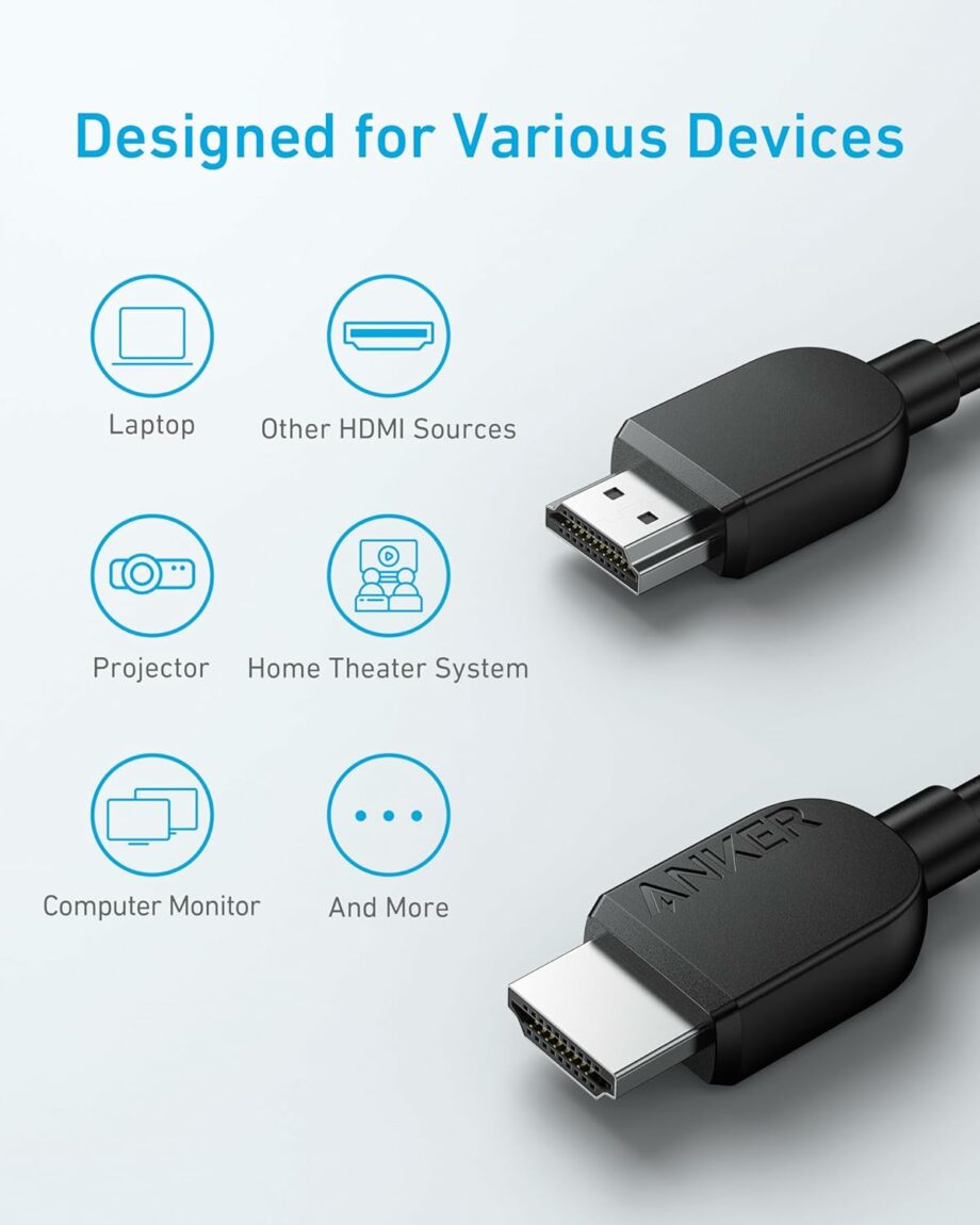 Anker 8K HDMI 2.1 48Gbps Super High Speed Cable - 1.8M