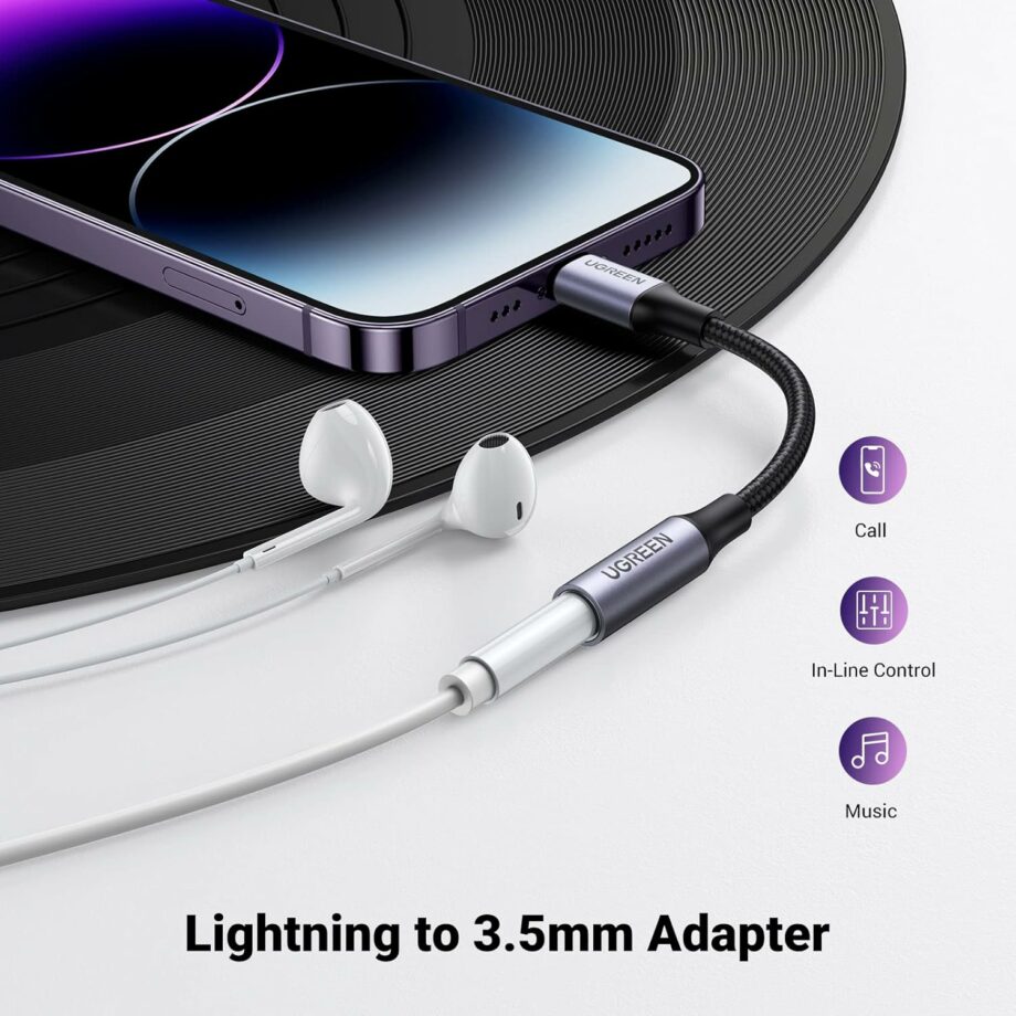 UGREEN Lightning to 3.5 mm Headphone Jack MFi Certified Adapter