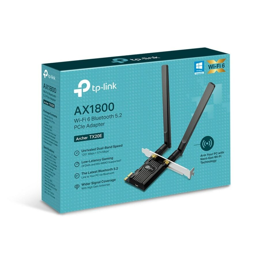 TP-Link AX1800 Wi-Fi 6 Bluetooth 5.2 PCIe Adapter (Archer TX20E)