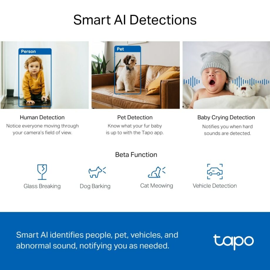 TP-Link Pan/Tilt 2K Home Security Wi-Fi Camera (Tapo C220)