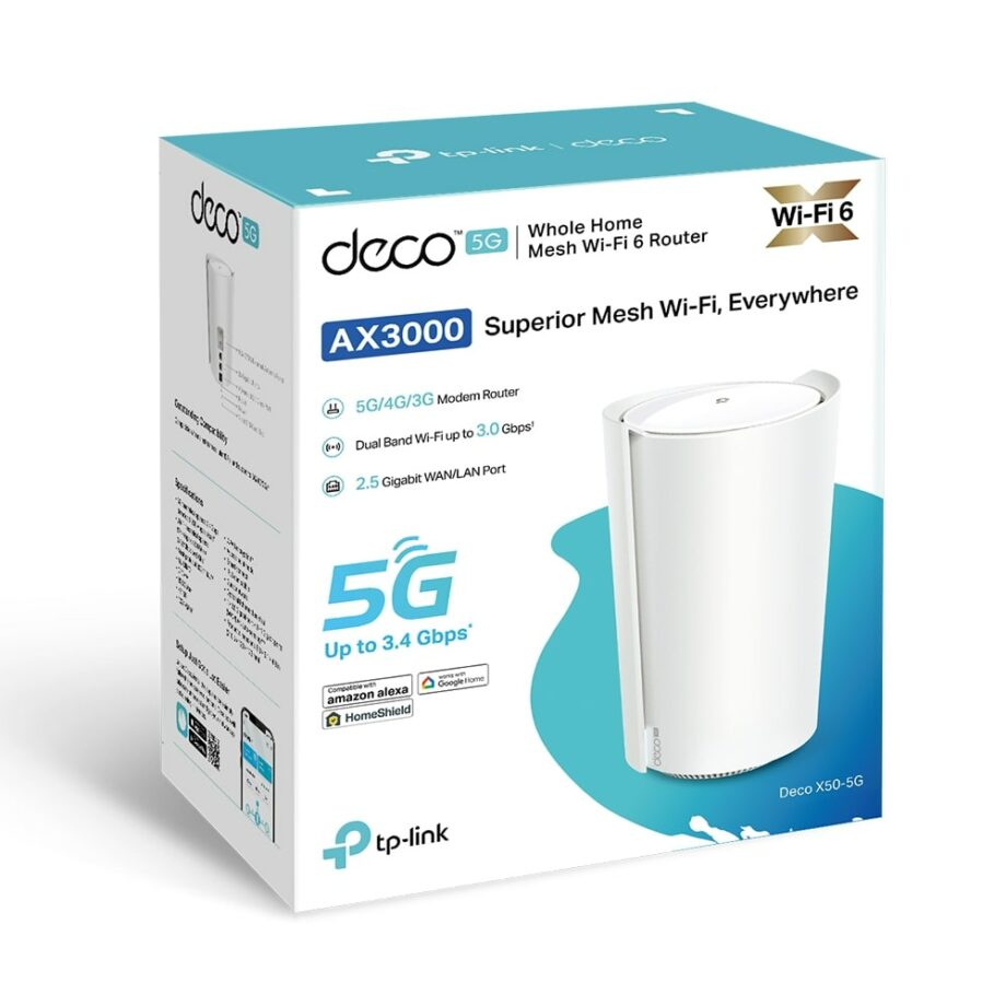TP-Link Deco X50-5G 5G AX3000 Whole Home Mesh WiFi 6 Gateway (1-Pack)