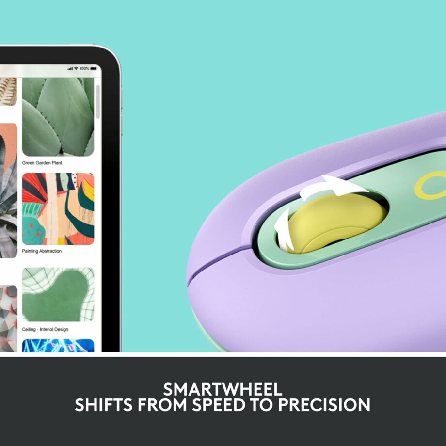 Logitech POP Mouse Wireless Mouse with Customizable Emojis and SilentTouch - Daydream Mint