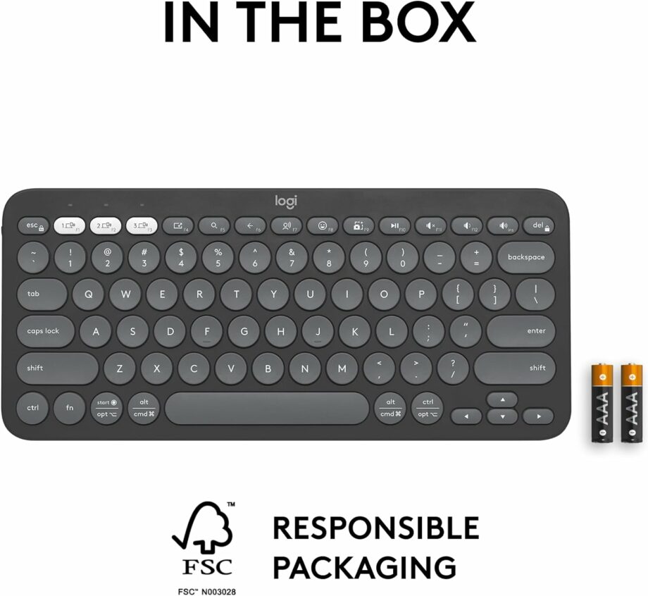 Logitech Pebble Keys 2 K380s Multi-Device Bluetooth Keyboard – Graphite
