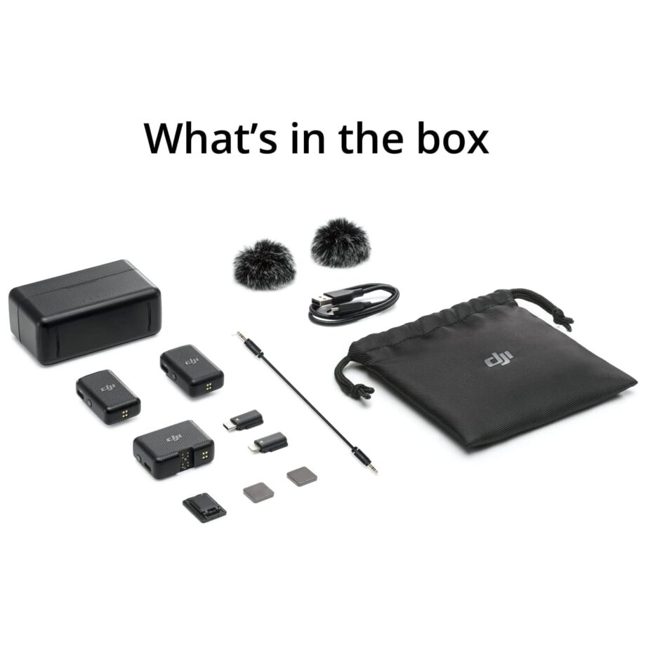 DJI Mic (2 TX + 1 RX) Wireless Lavalier Microphone with 250m Range (Pre-Order)