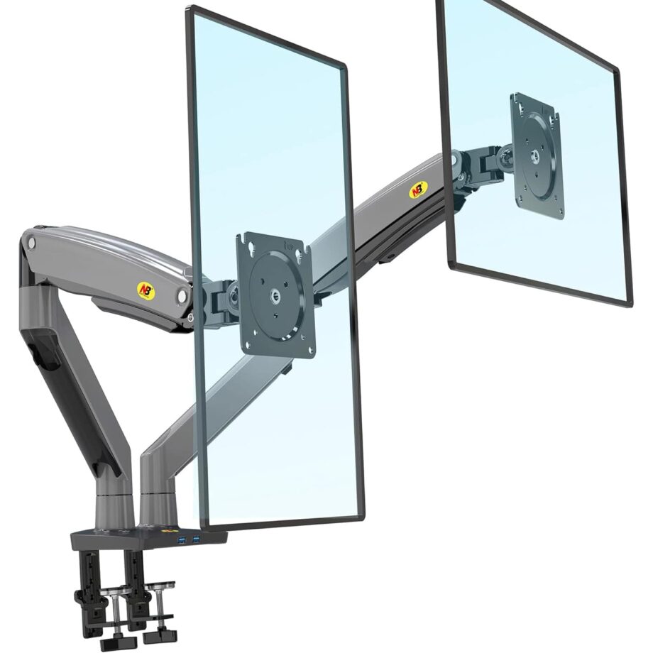 North Bayou F195A Dual Monitor Arm with Gas Spring for 22-32'' Monitors