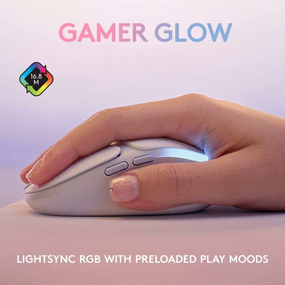Logitech G705 LIGHTSYNC RGB Wireless Gaming Mouse - White Mist