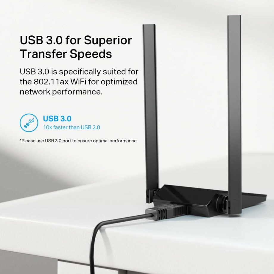 TP-Link AX1800 Dual Antennas High Gain Wireless USB Adapter (Archer TX20U Plus)