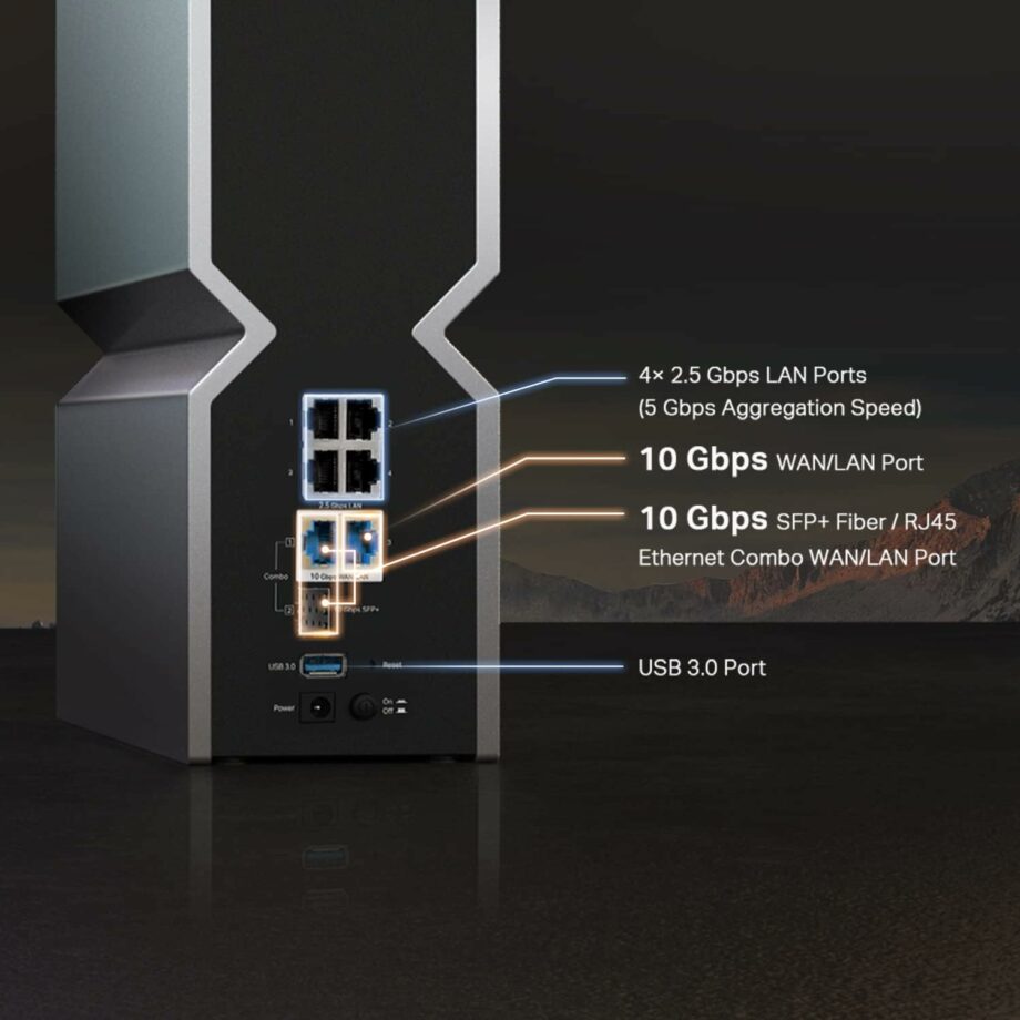 TP-Link BE19000 Tri-Band Wi-Fi 7 Router with 2×10G + 4×2.5G Ports (Archer BE800)