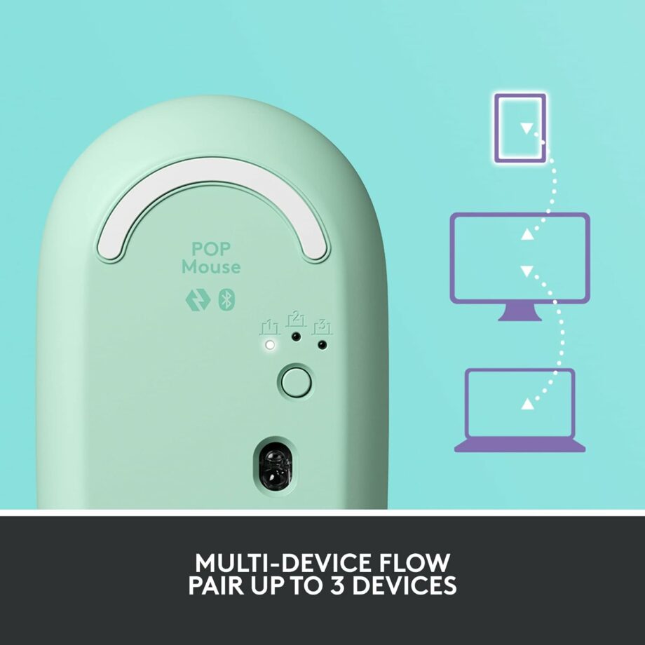 Logitech POP Mouse Wireless Mouse with Customizable Emojis and SilentTouch - Daydream Mint