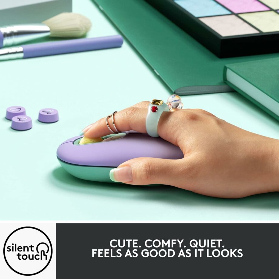 Logitech POP Mouse Wireless Mouse with Customizable Emojis and SilentTouch - Daydream Mint