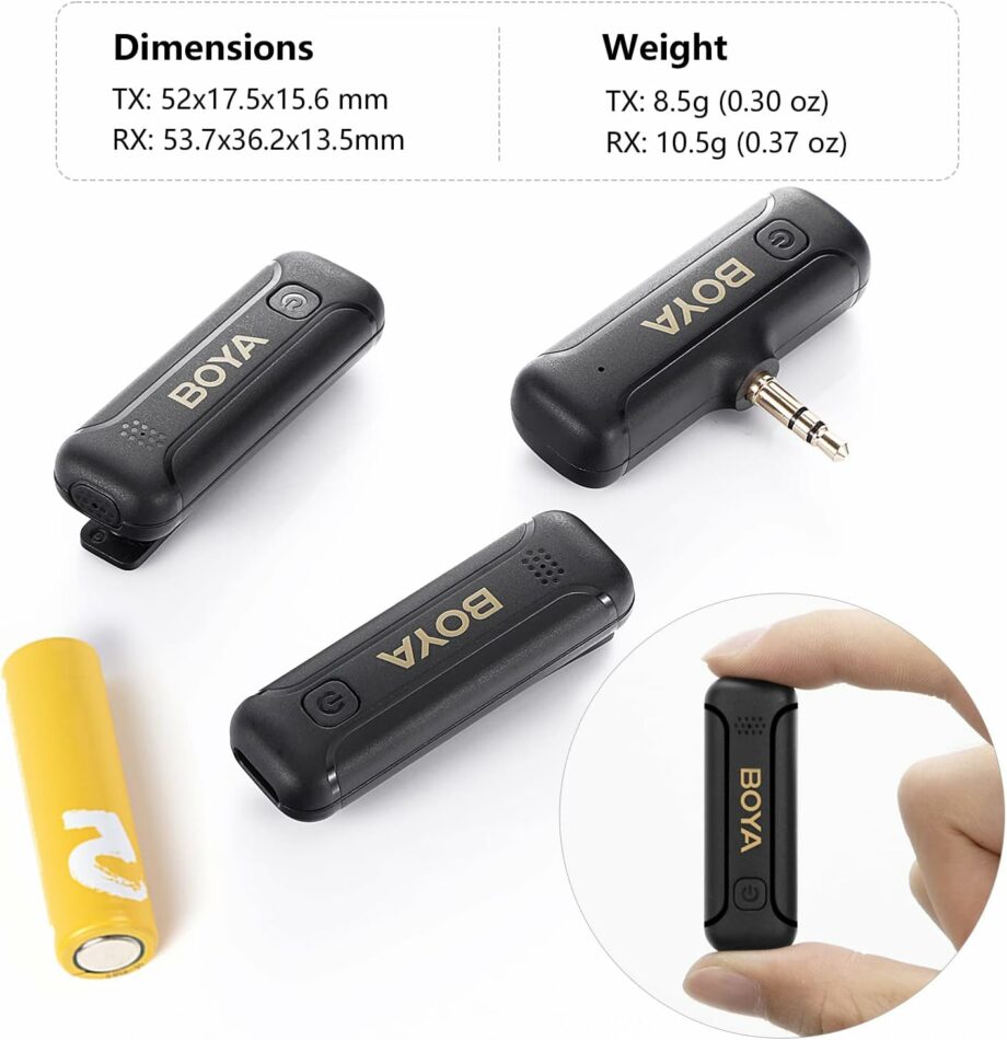 Boya BY-WM3T2-M2 3.5mm Mini 2.4GHz Wireless Dual Microphones