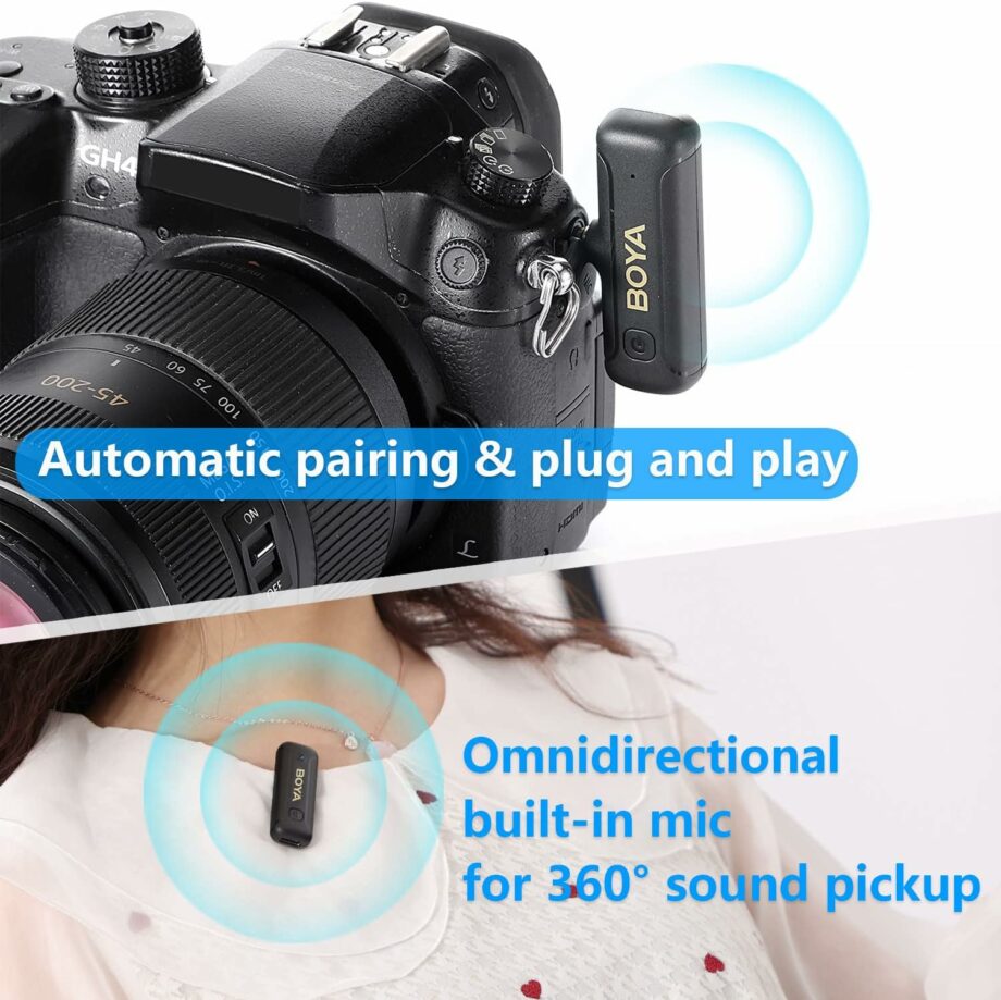 Boya BY-WM3T2-M1 3.5mm Mini 2.4GHz Wireless Microphone