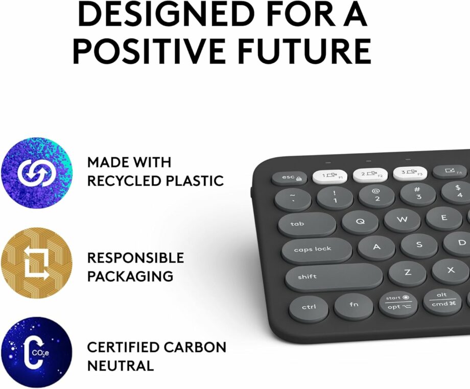 Logitech Pebble Keys 2 K380s Multi-Device Bluetooth Keyboard – Graphite