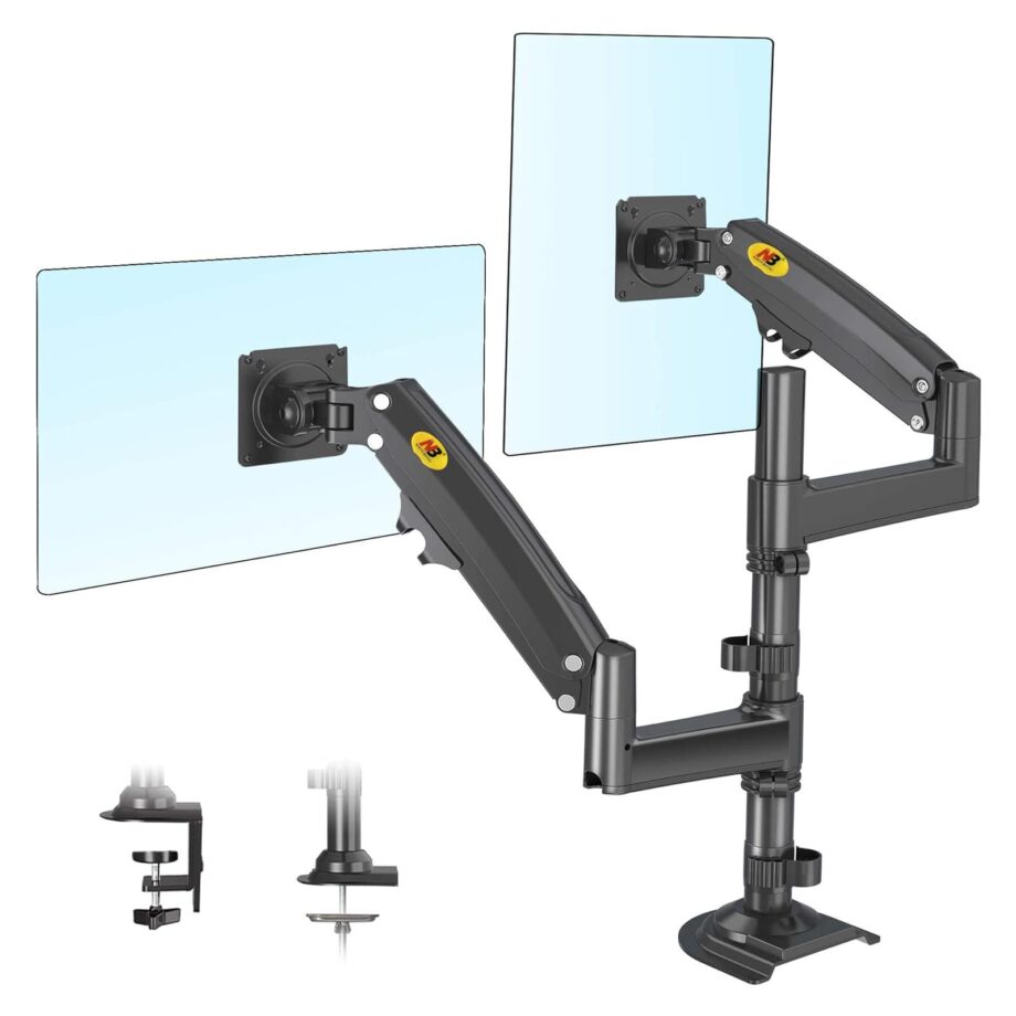 North Bayou GF35 Dual Monitor Arm with Gas Spring for 17-27'' Monitors
