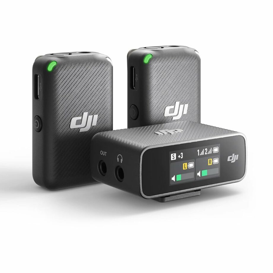 DJI Mic (2 TX + 1 RX) Wireless Lavalier Microphone with 250m Range (Pre-Order)