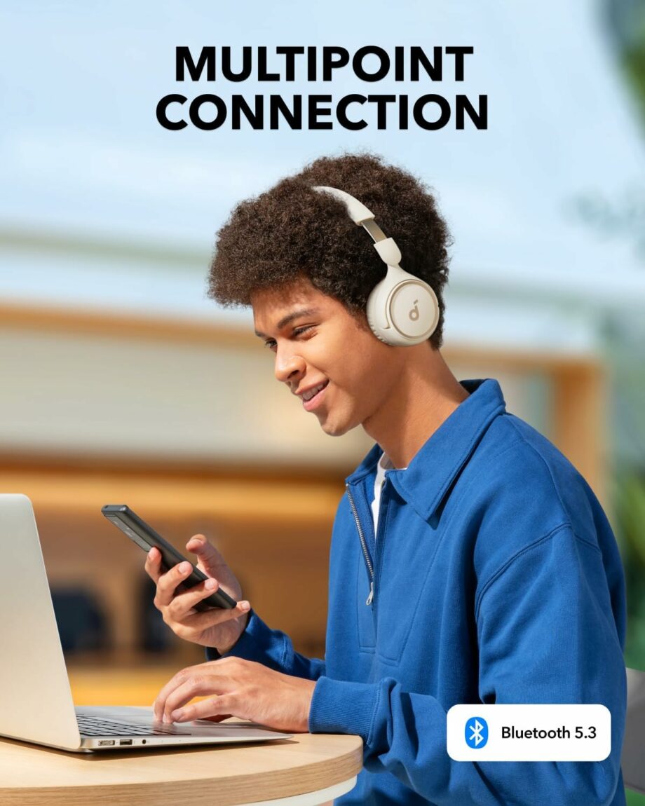Anker Soundcore H30i Wireless 70H Playtime On-Ear Headphones - White