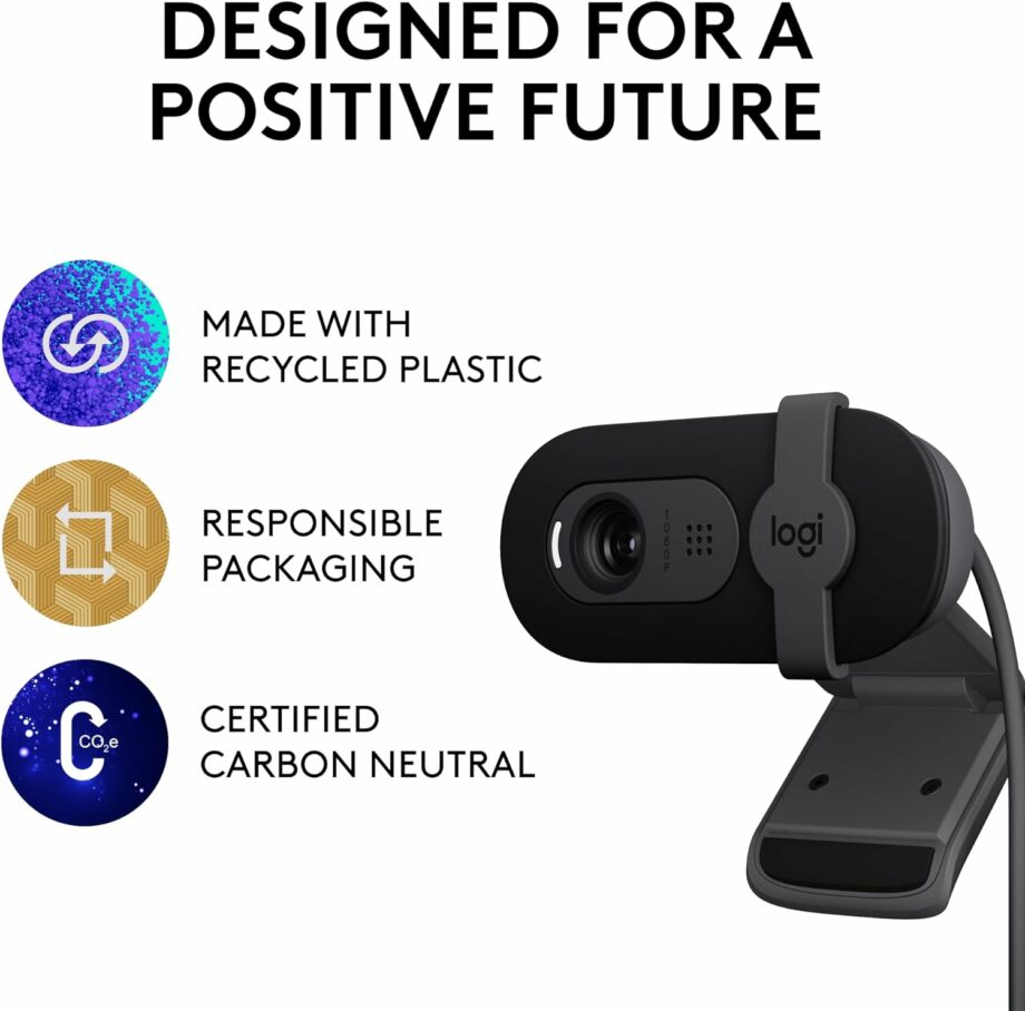 Logitech Brio 100 Full HD 1080p Webcam - Black