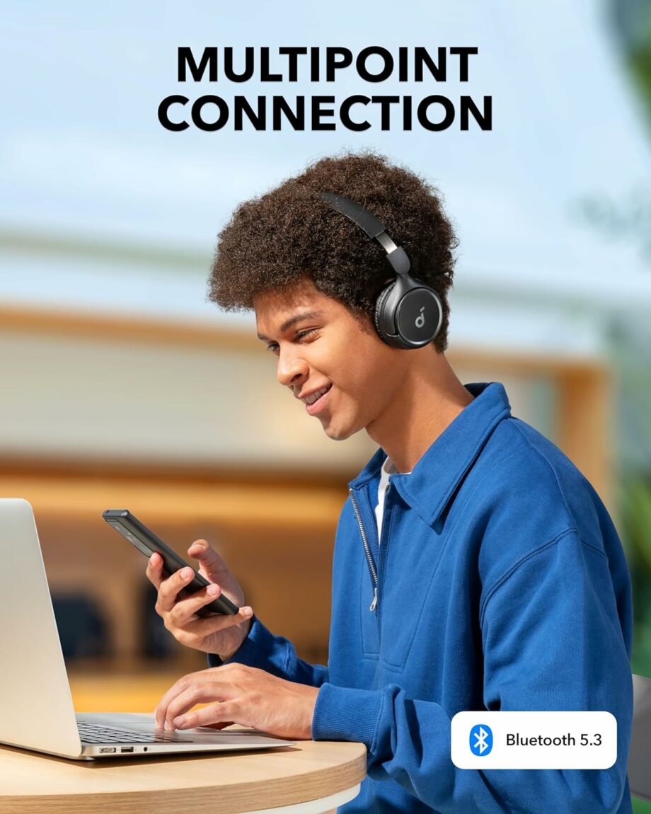 Anker Soundcore H30i Wireless 70H Playtime On-Ear Headphones - Black