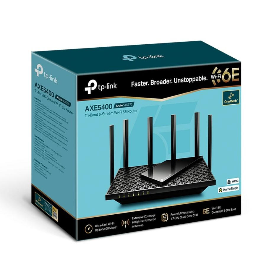 TP-Link AXE5400 Tri-Band Gigabit Wi-Fi 6E Router (Archer AXE75)