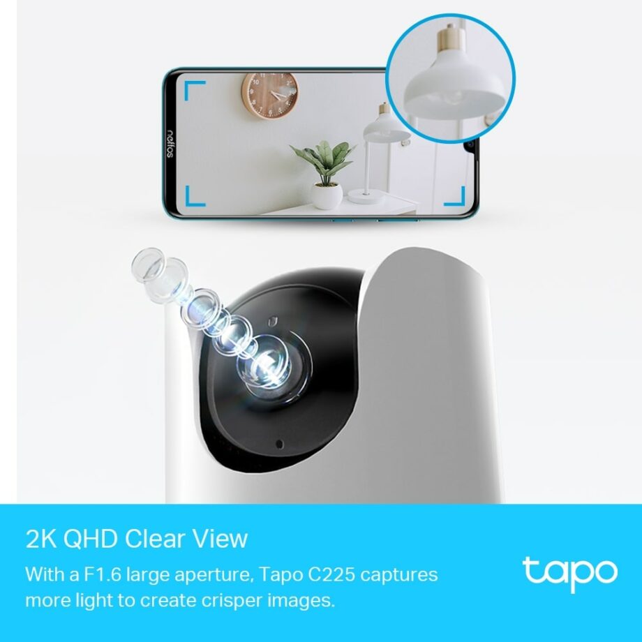 TP-Link Pan/Tilt 2K HDR AI Home Security Wi-Fi Camera (Tapo C225)
