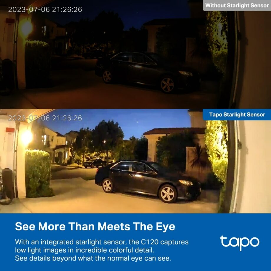 TP-Link Tapo Indoor/Outdoor 2K Wi-Fi Home Security Camera (Tapo C120)