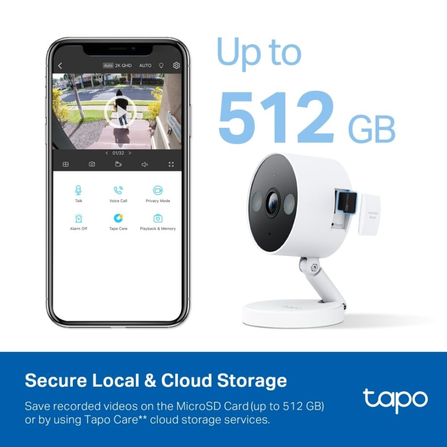 TP-Link Tapo Indoor/Outdoor 2K Wi-Fi Home Security Camera (Tapo C120)