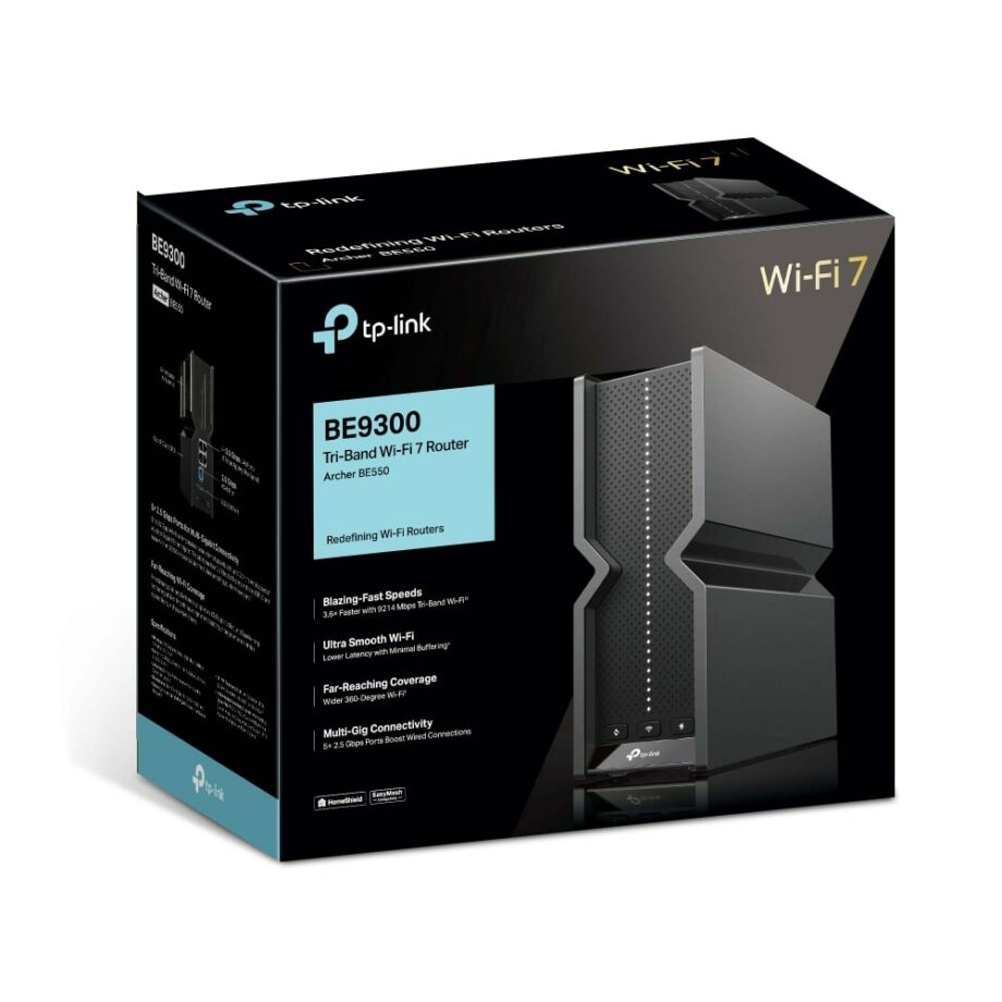 TP-Link BE9300 Tri-Band Wi-Fi 7 Router (Archer BE550)