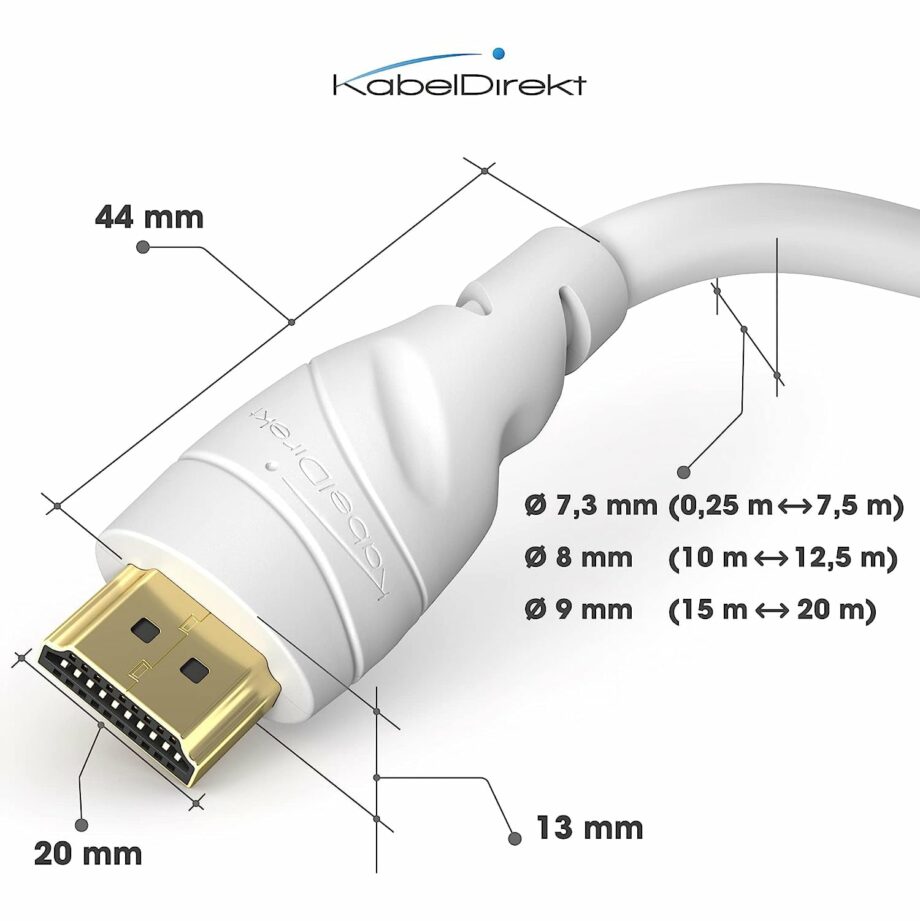 KabelDirekt 4K HDMI 2.0 18Gbps Super High Speed Cable with Ethernet - 15M