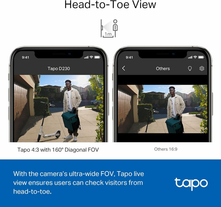 TP-Link Tapo Smart Battery 2K Video Doorbell (Tapo D230S1)