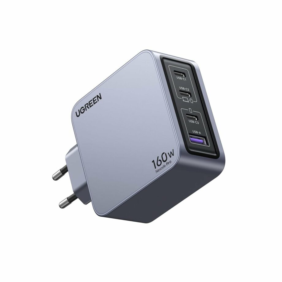 UGREEN Nexode Pro 160W USB C GaN 4-Ports Wall Charger with C to C Cable 1M