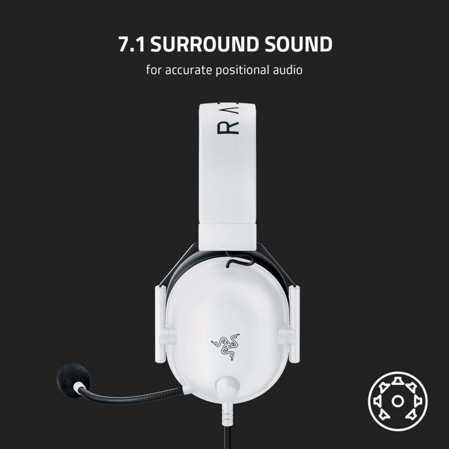 Razer BlackShark V2 X 7.1 Surround Sound Gaming Headset - White