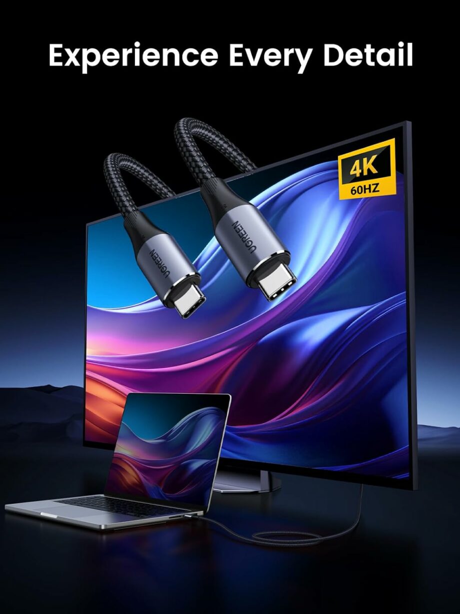 UGREEN 240W 4K@60Hz 10Gbps Data Transfer USB C to USB C 3.2 Gen 2 Cable - 1M