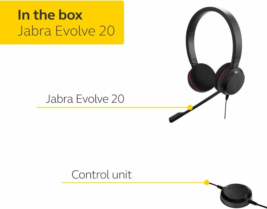 Jabra Evolve 20 UC USB Stereo Professional Telephone Wired Headset