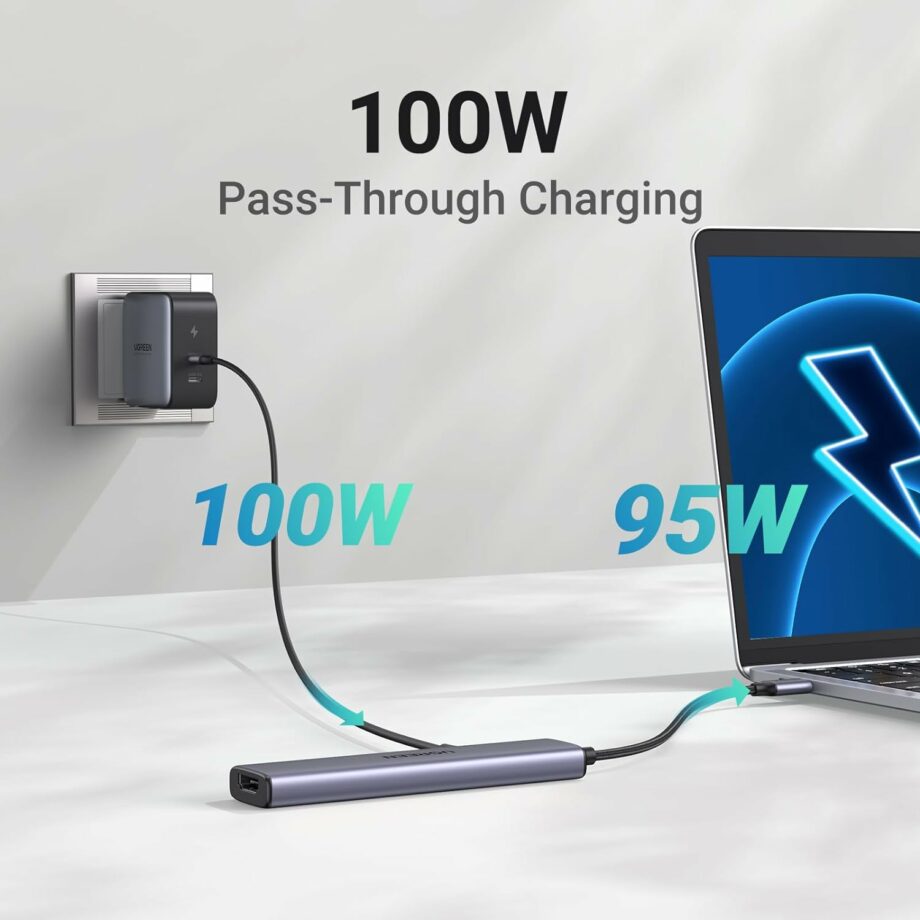 UGREEN 5-in-1 4K HDMI, 100W Power Delivery and 3 USB-A Ports USB C Hub