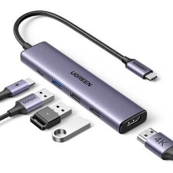 UGREEN 5-in-1 4K HDMI, 100W Power Delivery and 3 USB-A Ports USB C Hub